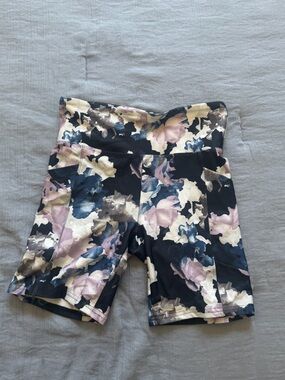 Floral Print Active Leggings - Black, Blue & Pink